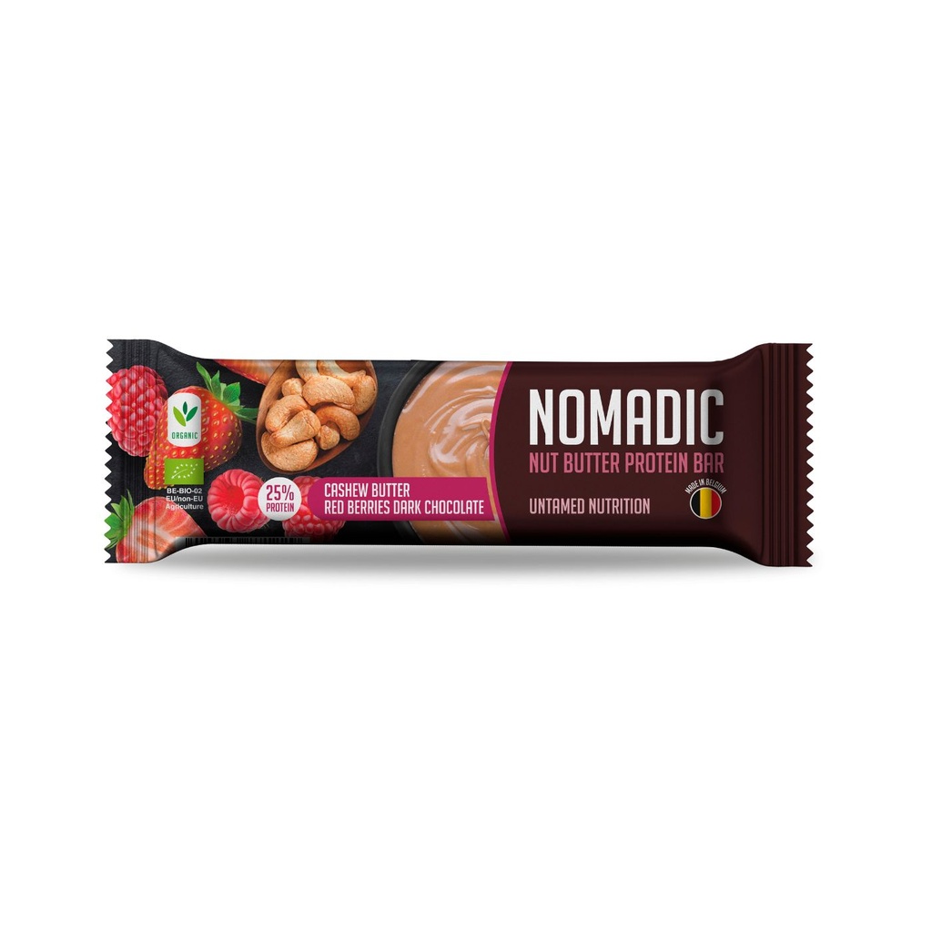 NOMADIC barre protéinée au beurre de noix & baies 40g