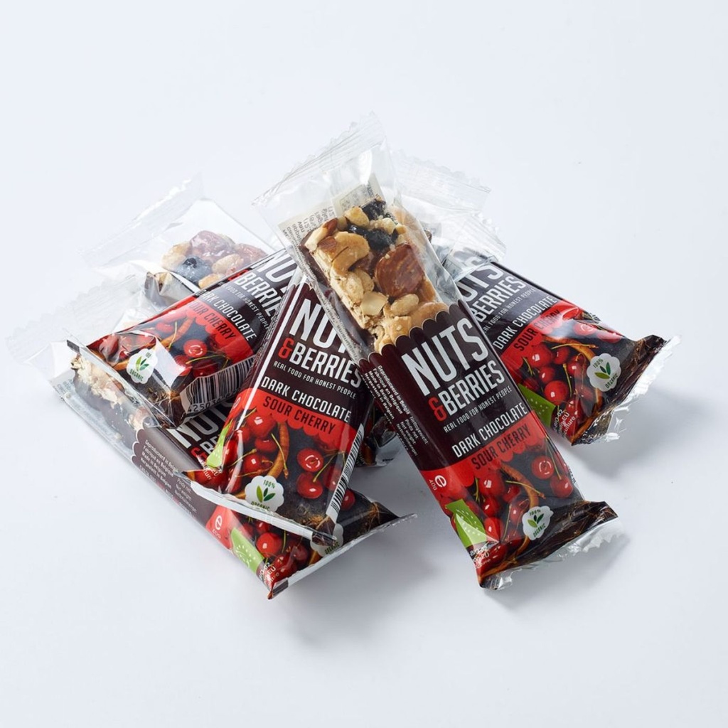 NUTS & BERRIES Bar choco noir cerises bio 40g