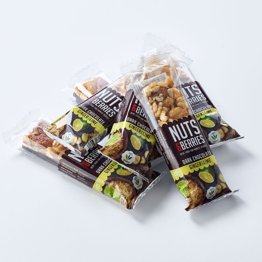 NUTS & BERRIES Bar choco noir gingembre bio 40g