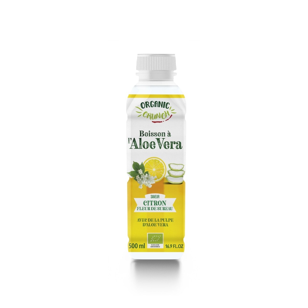 ORGANIC CRUNCH aloe vera drink citron-sureau 500ml