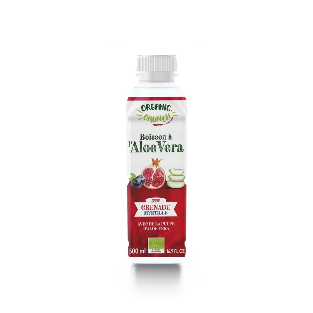 ORGANIC CRUNCH aloe vera drink grenade-myrtille 500ml