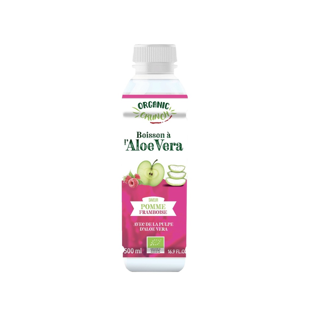 ORGANIC CRUNCH aloe vera drink pomme-framboise 500ml