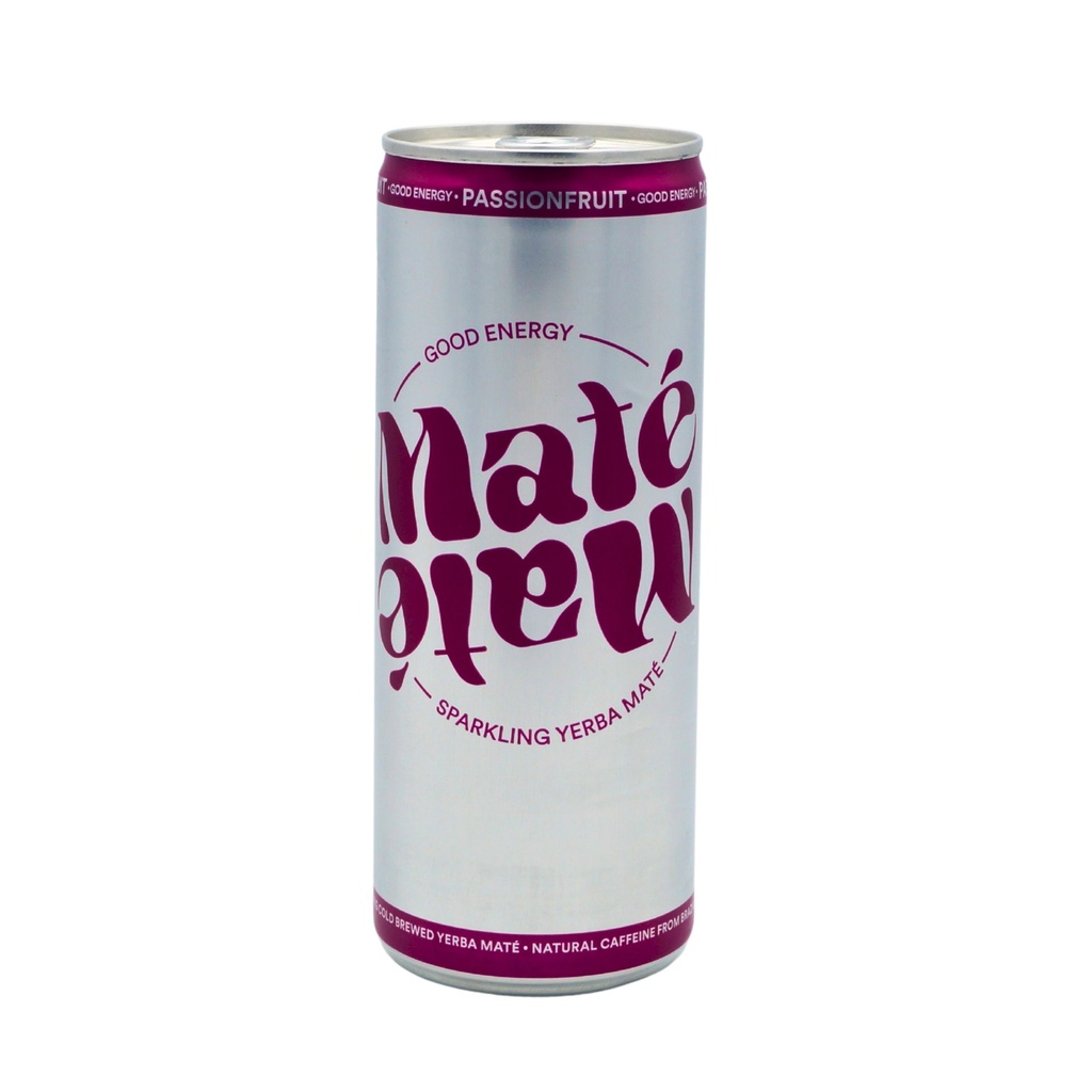 MATE MATE thé glacé bio pétillant au yerba maté fruit de la passion canette 250ml